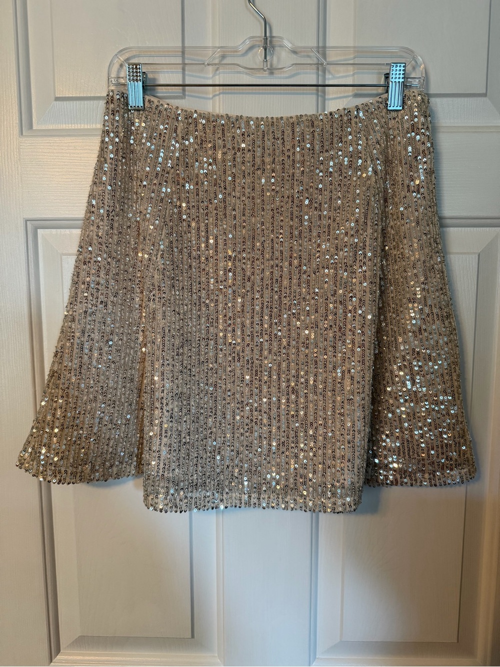 LOFT Sequin Circle Skirt in Champagne Blonde